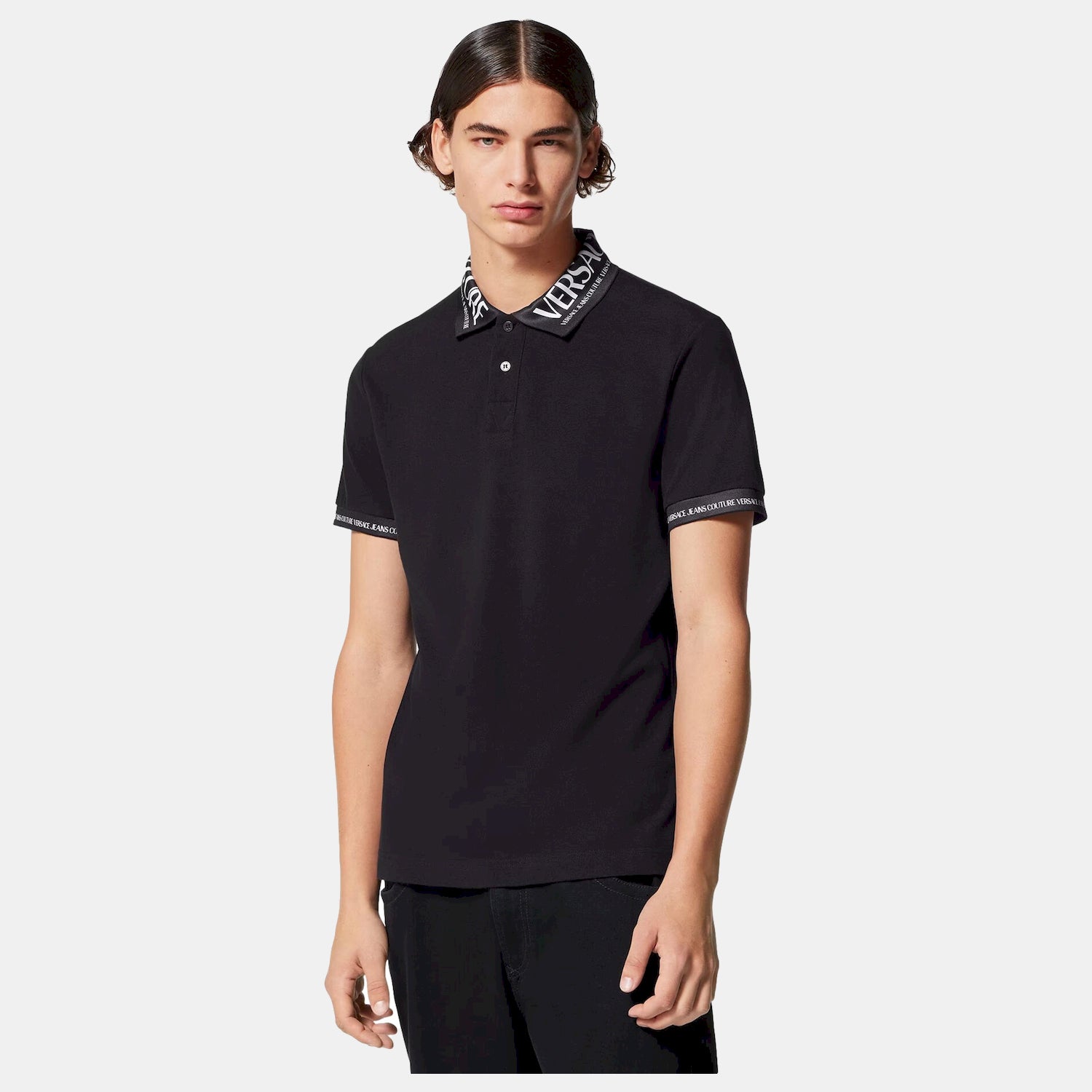 Versace Polo 74gagt02 Black Preto_shot1