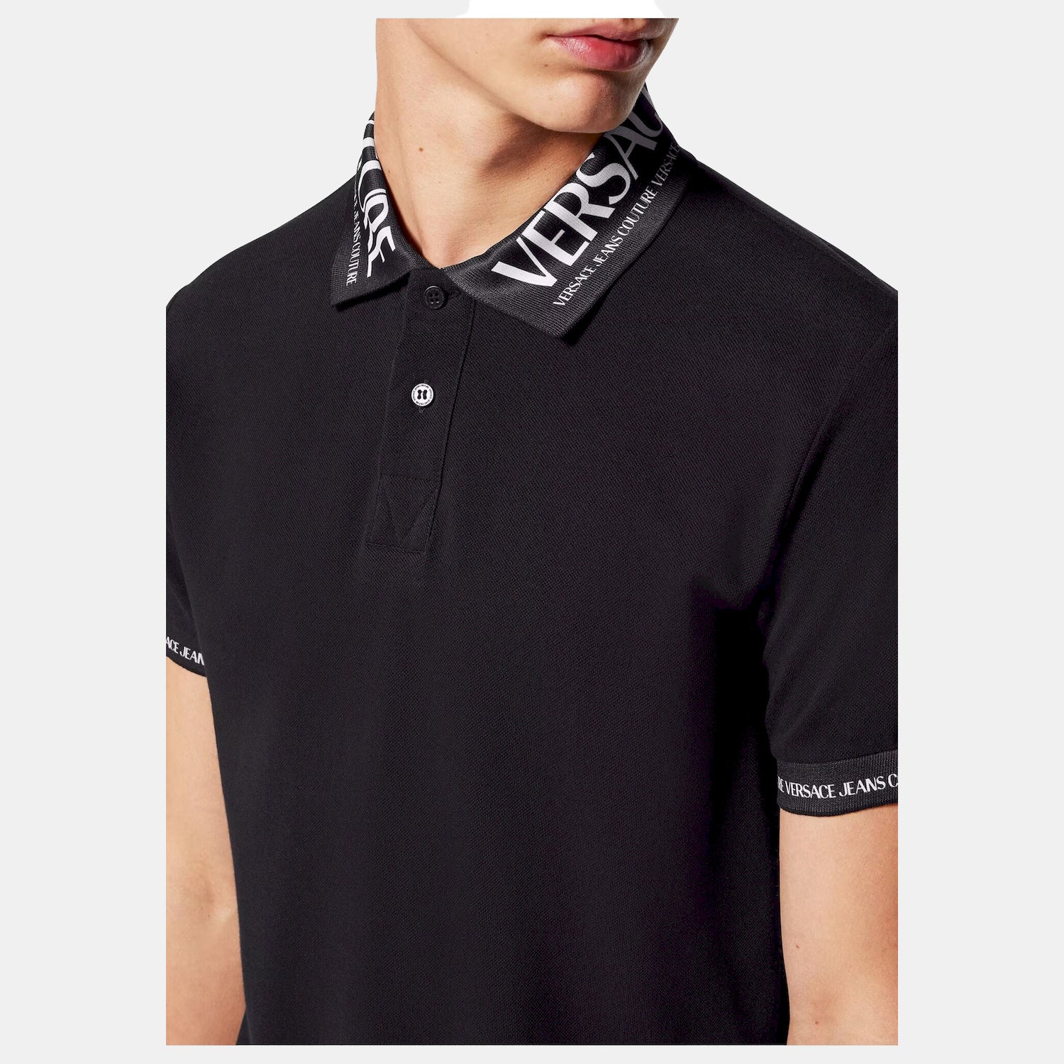 Versace Polo 74gagt02 Black Preto_shot3
