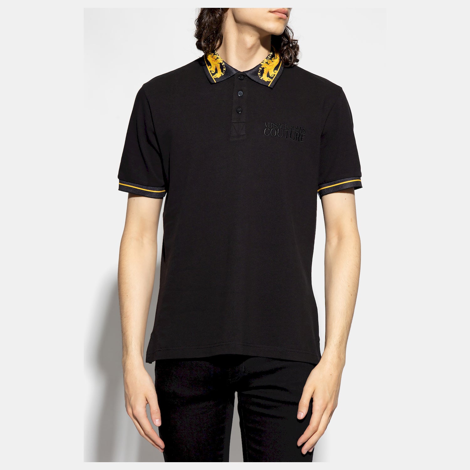 Versace Polo 75gagt05 Blk Gold Preto Ouro_shot2