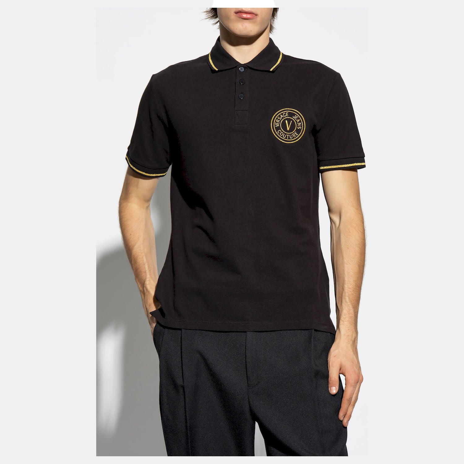 Versace Polo 75gagt06 Blk Gold Preto Ouro_shot2