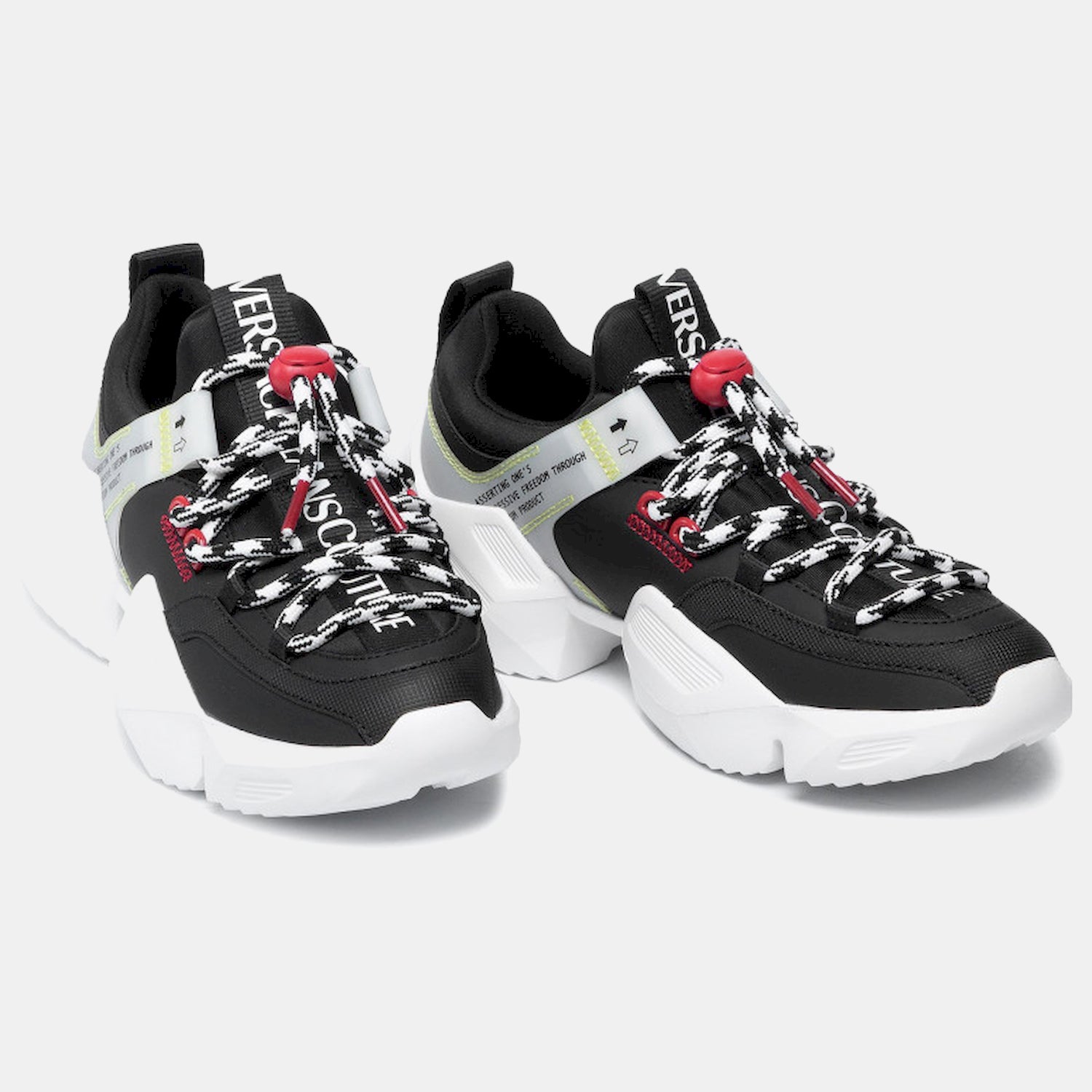 Versace Sapatilhas Sneakers Shoes 72ya3su2 Blk Gry Preto Cinza_shot4
