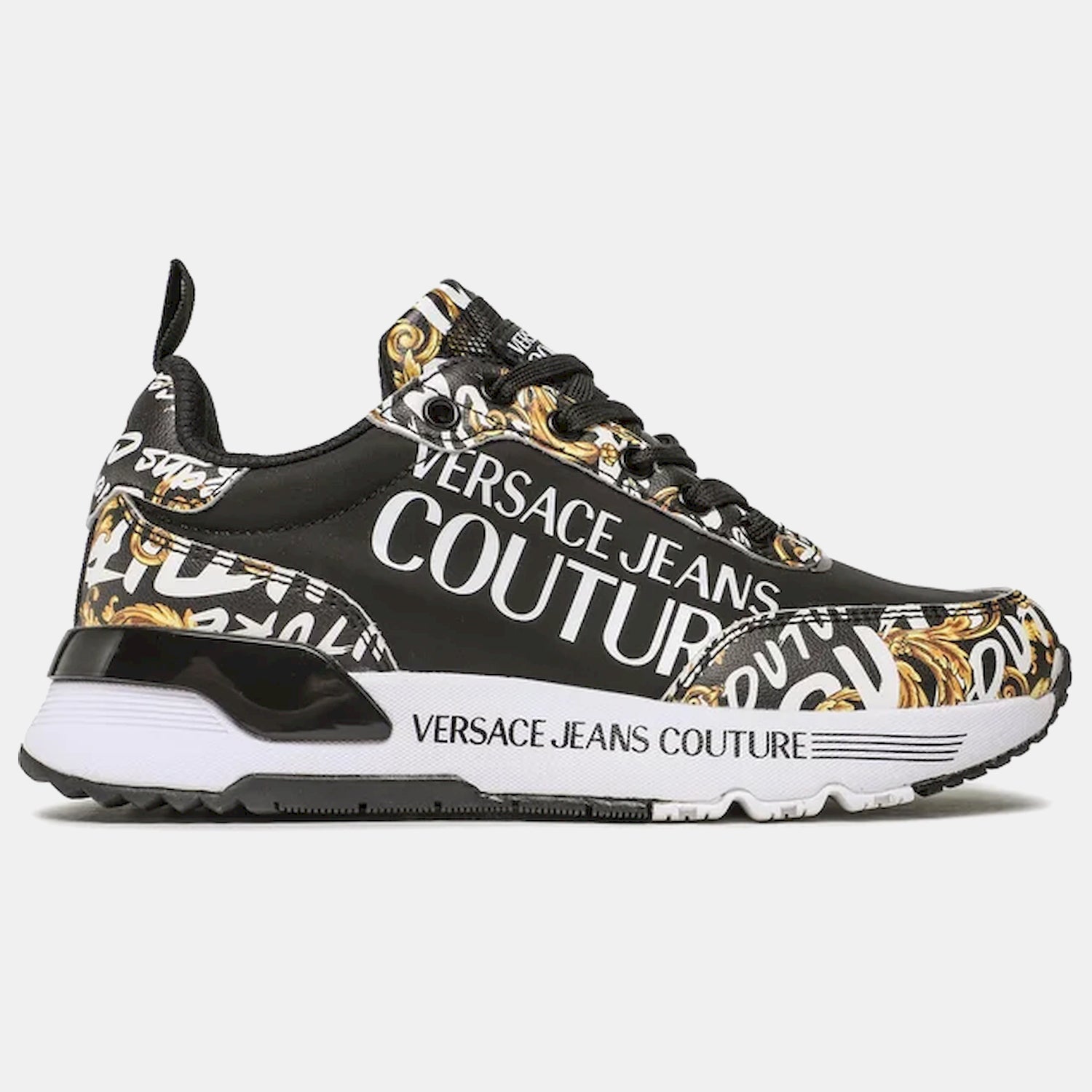 Versace Sapatilhas Sneakers Shoes 73va3sa3 Blk Gold Preto Ouro_shot1