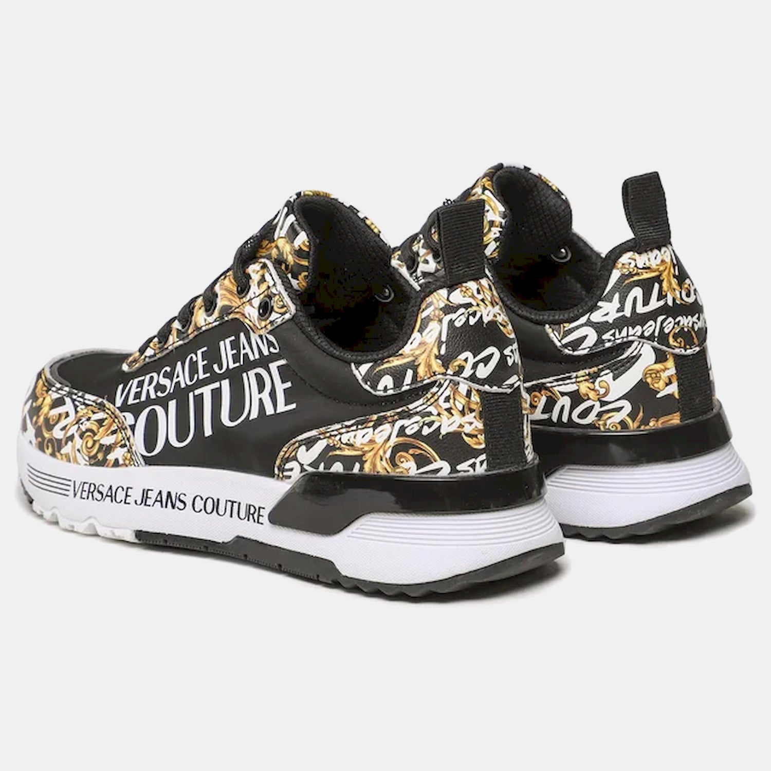 Versace Sapatilhas Sneakers Shoes 73va3sa3 Blk Gold Preto Ouro_shot2