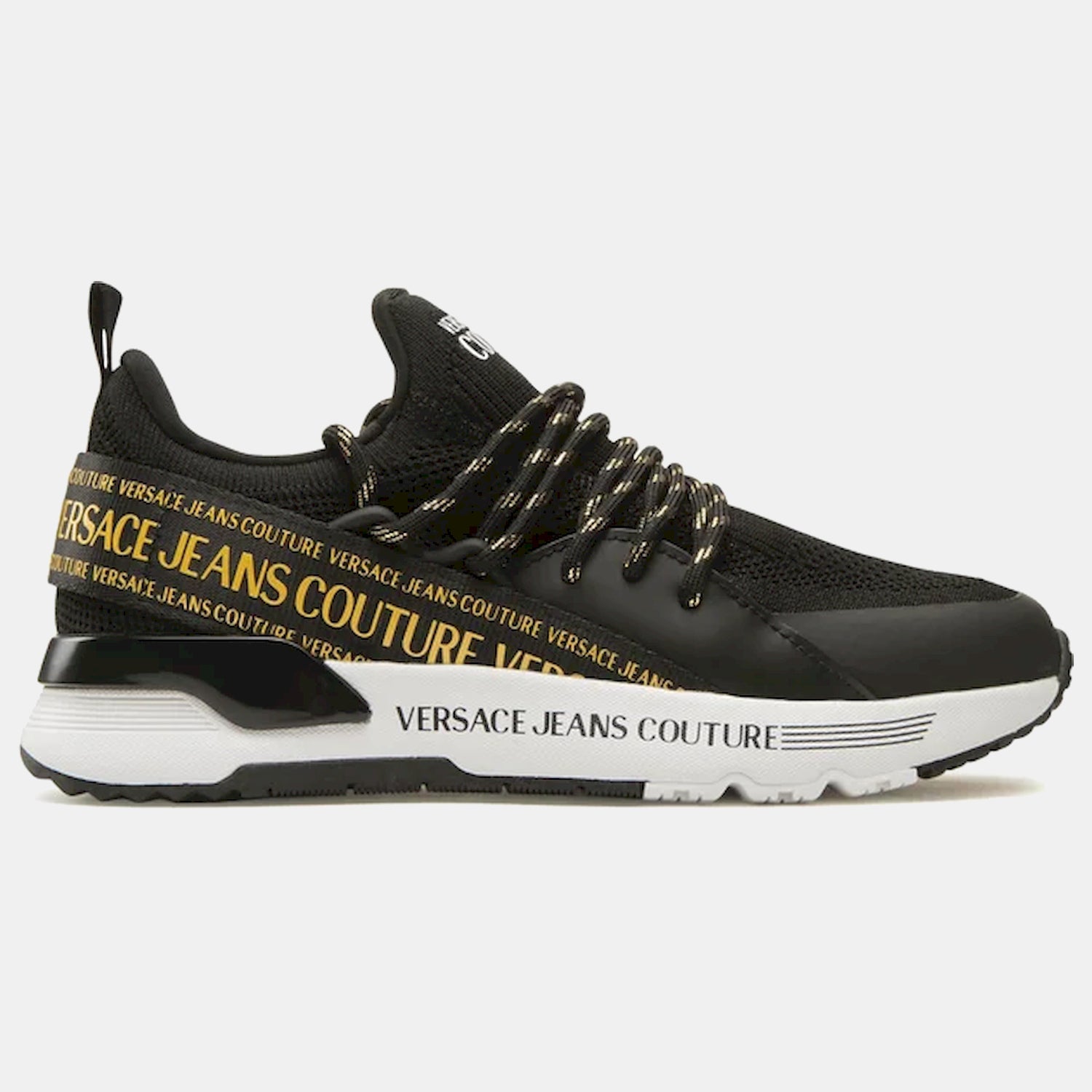 Versace Sapatilhas Sneakers Shoes 74va3sa8 Blk Gold Preto Ouro_shot1