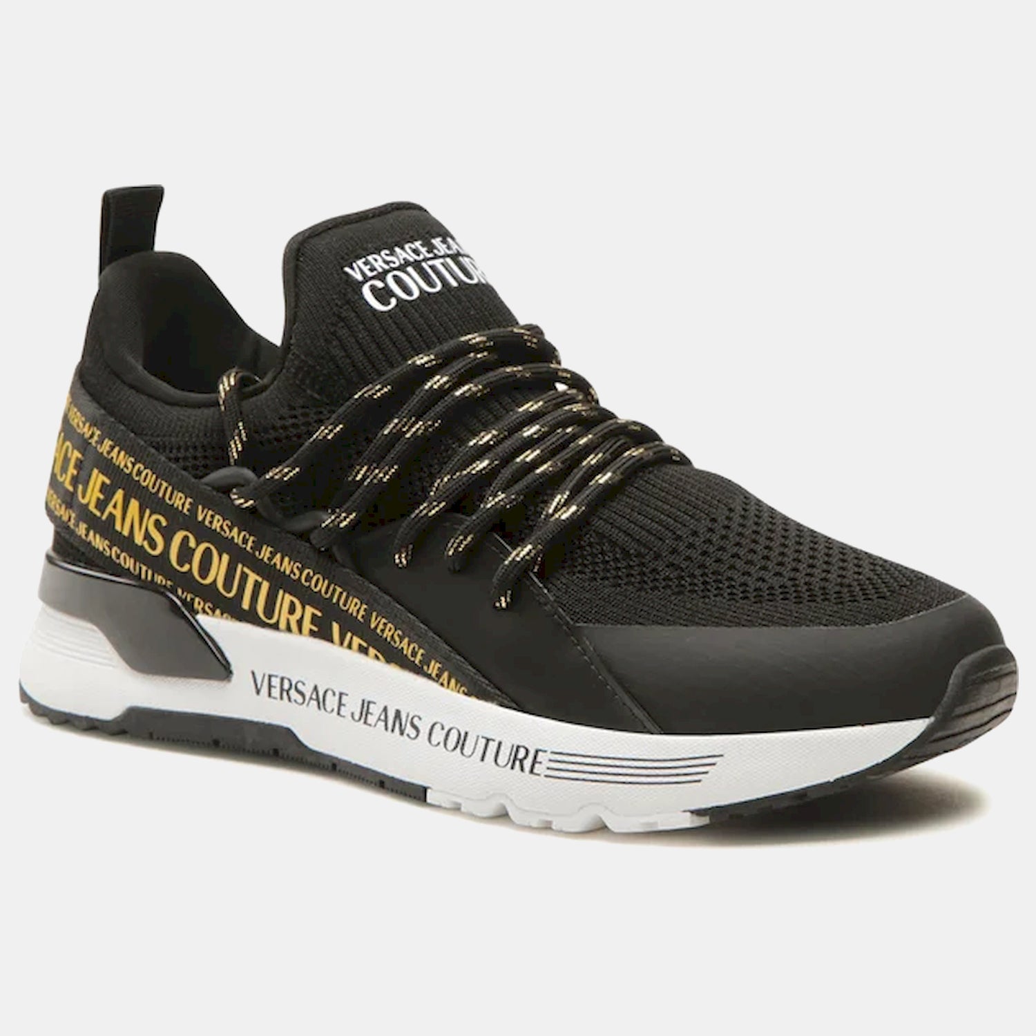 Versace Sapatilhas Sneakers Shoes 74va3sa8 Blk Gold Preto Ouro_shot4