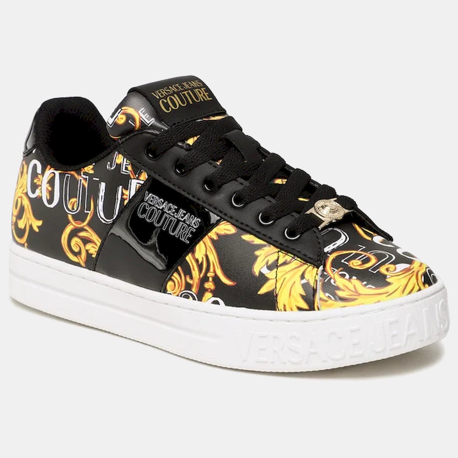 Versace Sapatilhas Sneakers Shoes 74va3ska Blk Gold Preto Ouro_shot5
