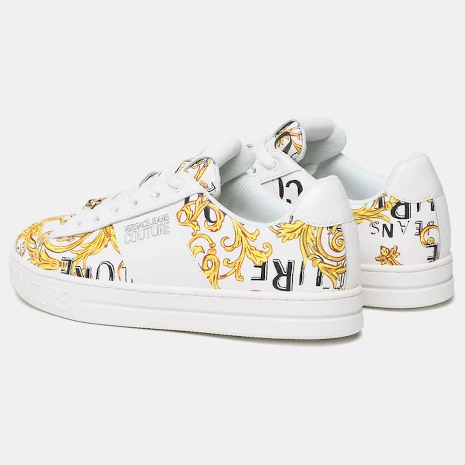 Versace Sapatilhas Sneakers Shoes 74va3ska Whi Gold Branco Dourado_shot2