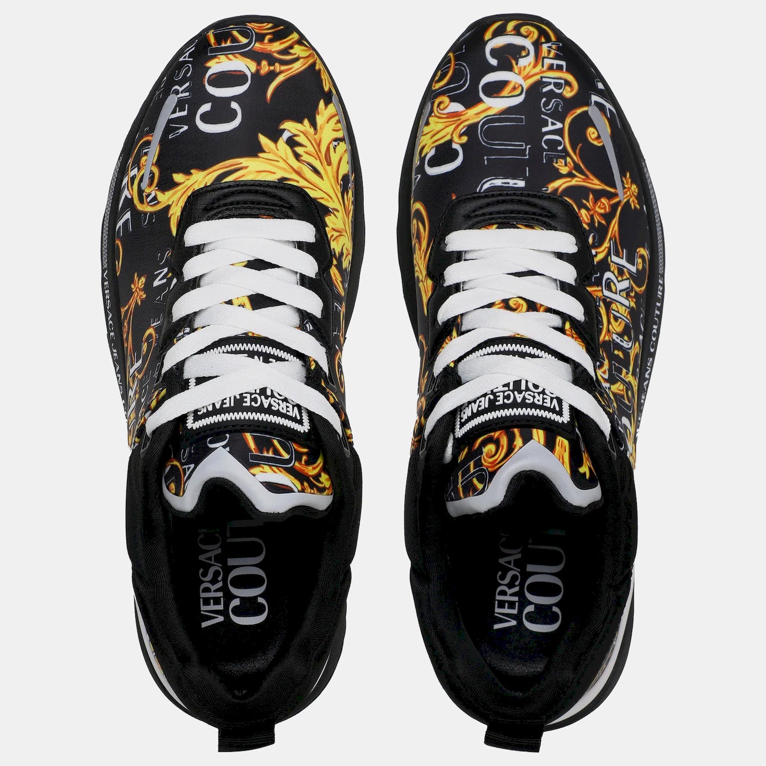 Versace Sapatilhas Sneakers Shoes 74ya3sa1 Blk Gold Preto Ouro_shot3