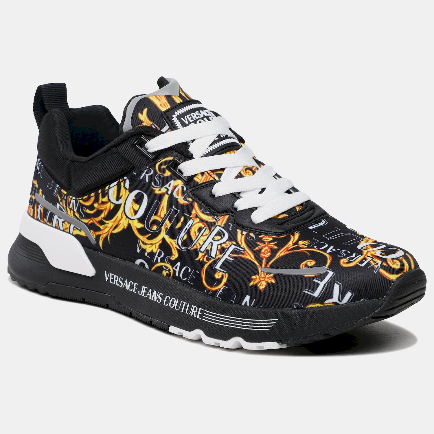 Versace Sapatilhas Sneakers Shoes 74ya3sa1 Blk Gold Preto Ouro_shot4