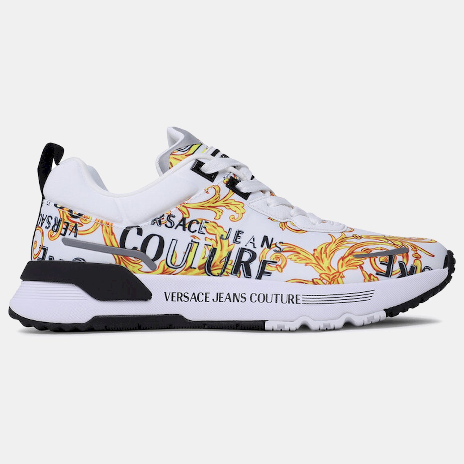Versace Sapatilhas Sneakers Shoes 74ya3sa1 Whi Gold Branco Dourado_shot1