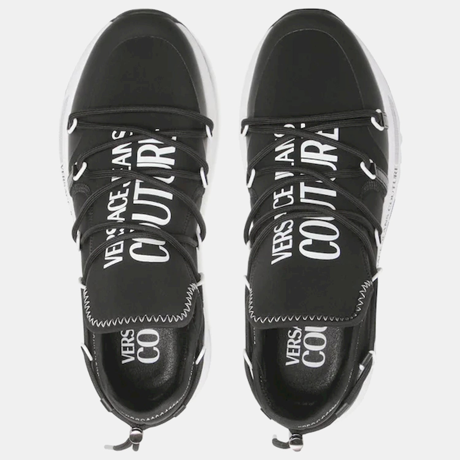 Versace Sapatilhas Sneakers Shoes 74ya3sa6 Blk White Preto Branco_shot4