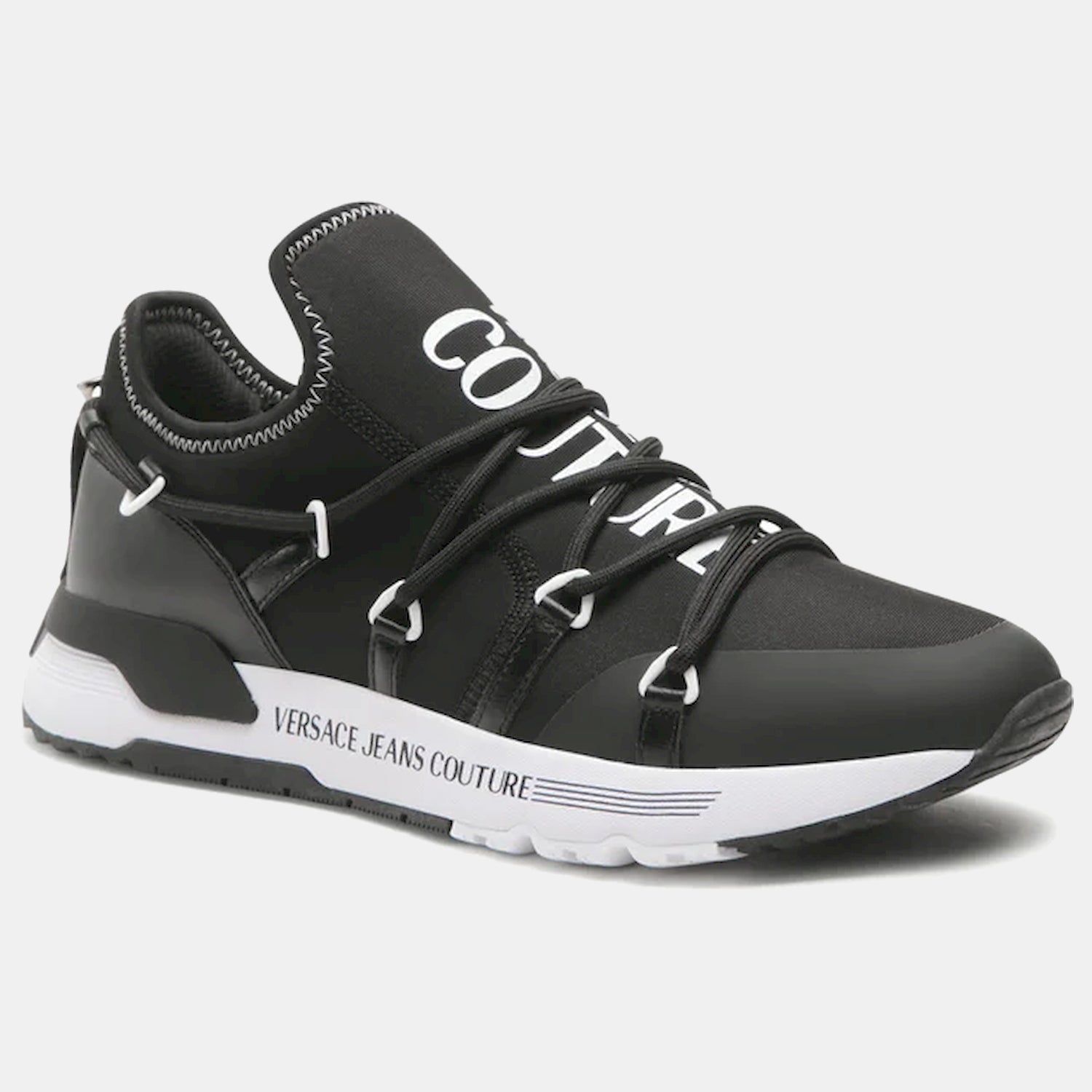 Versace Sapatilhas Sneakers Shoes 74ya3sa6 Blk White Preto Branco_shot5