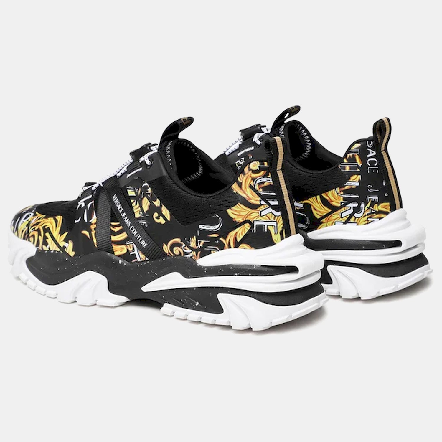 Versace Sapatilhas Sneakers Shoes 74ya3si7 Blk Gold Preto Ouro_shot2