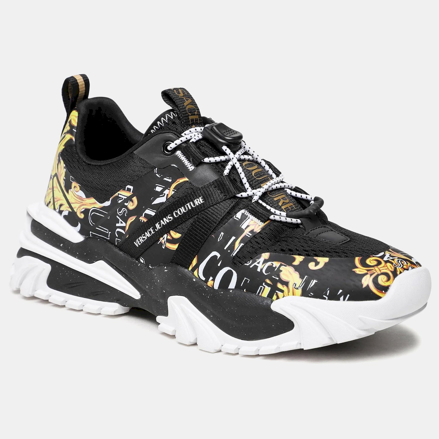 Versace Sapatilhas Sneakers Shoes 74ya3si7 Blk Gold Preto Ouro_shot5