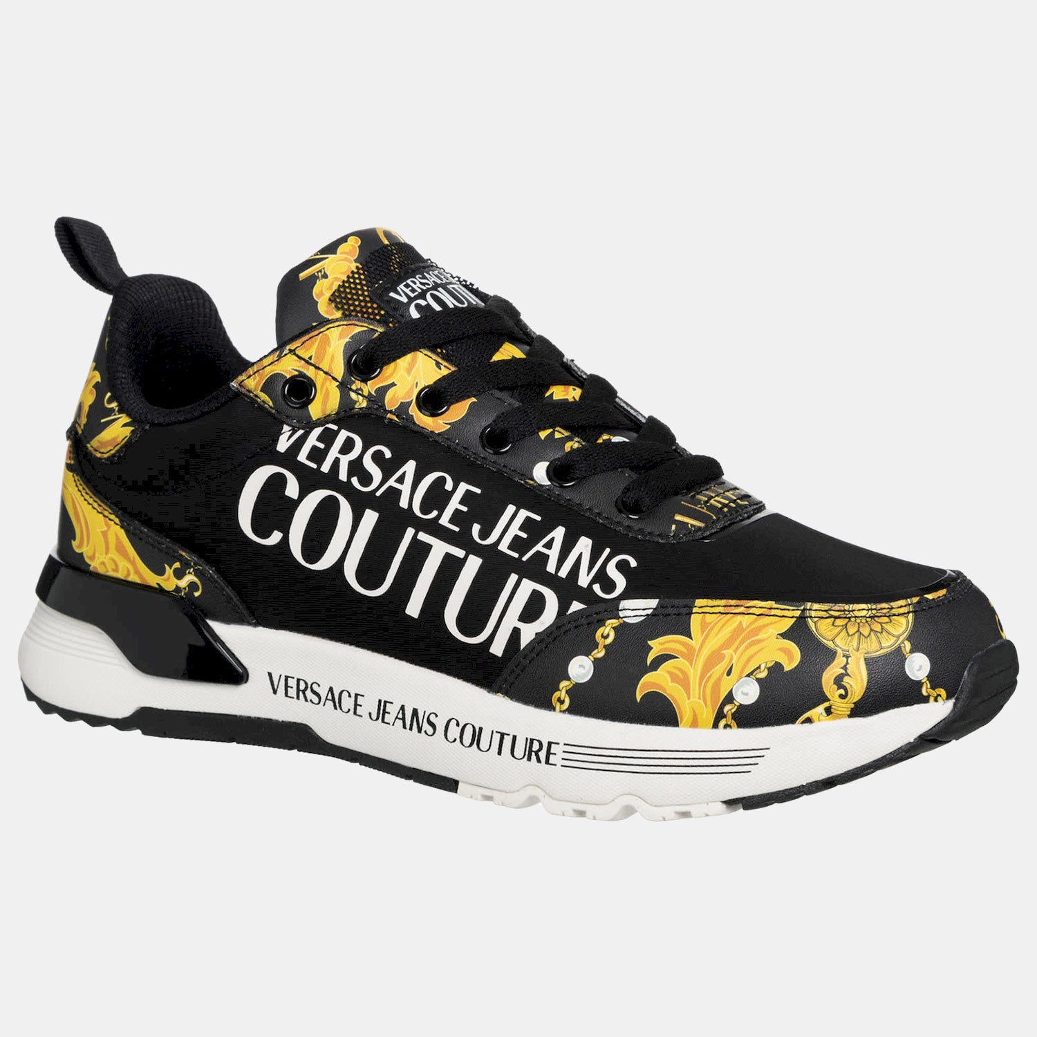 Versace Sapatilhas Sneakers Shoes 75va3sa3 Blk Gold Preto Ouro_shot1