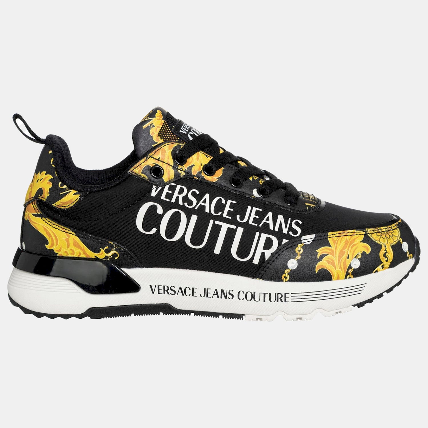 Versace Sapatilhas Sneakers Shoes 75va3sa3 Blk Gold Preto Ouro_shot4