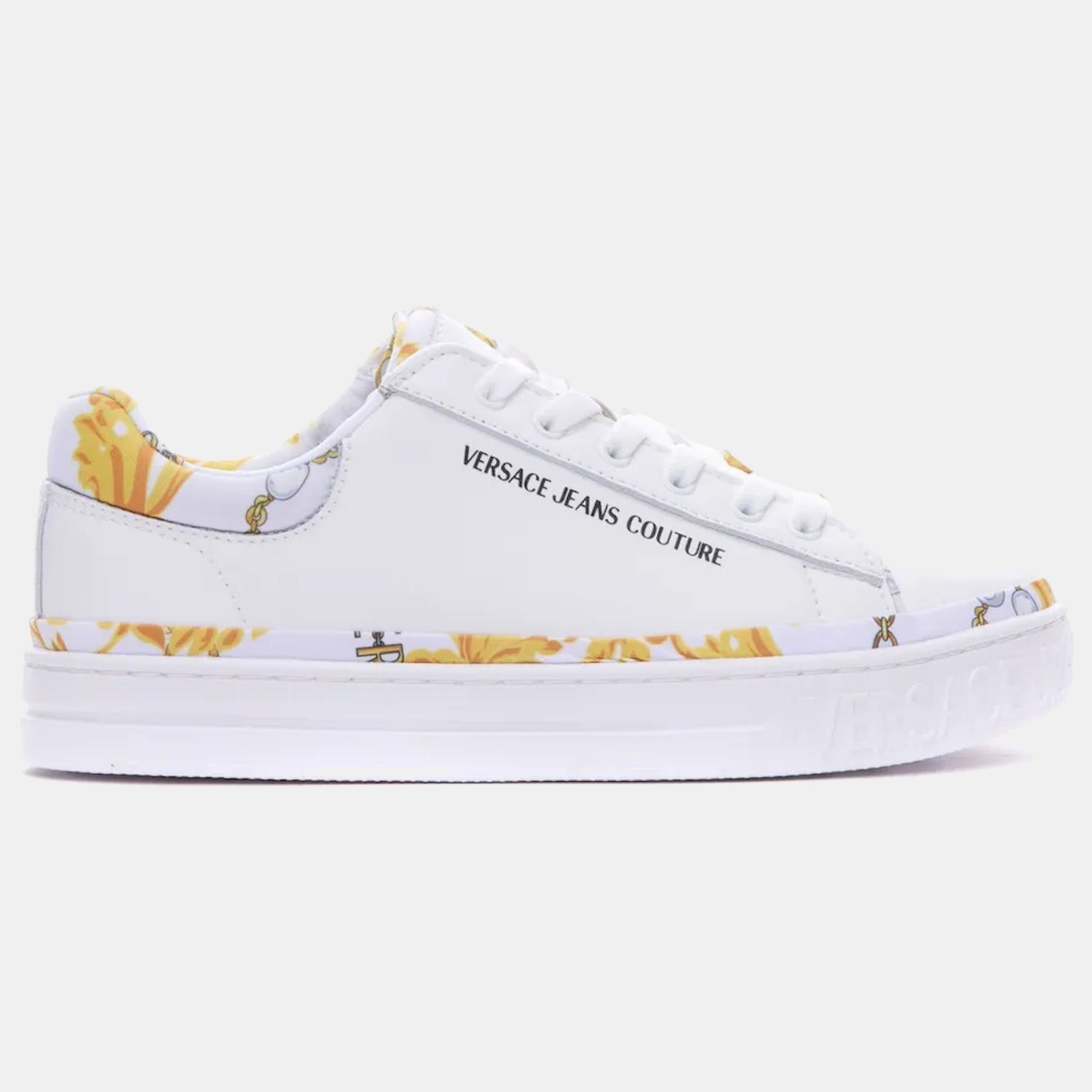 Versace Sapatilhas Sneakers Shoes 75va3sk5 Whi Gold Branco Dourado_shot4