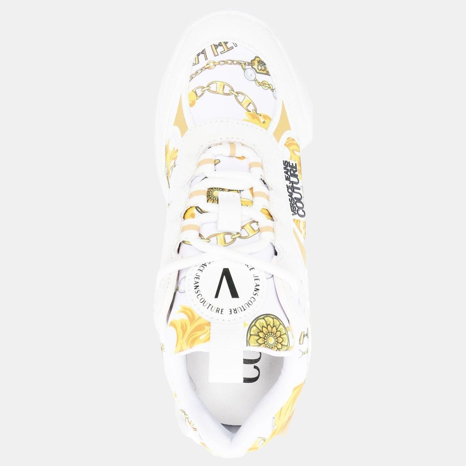 Versace Sapatilhas Sneakers Shoes 75va3svg Whi Gold Branco Dourado_shot2