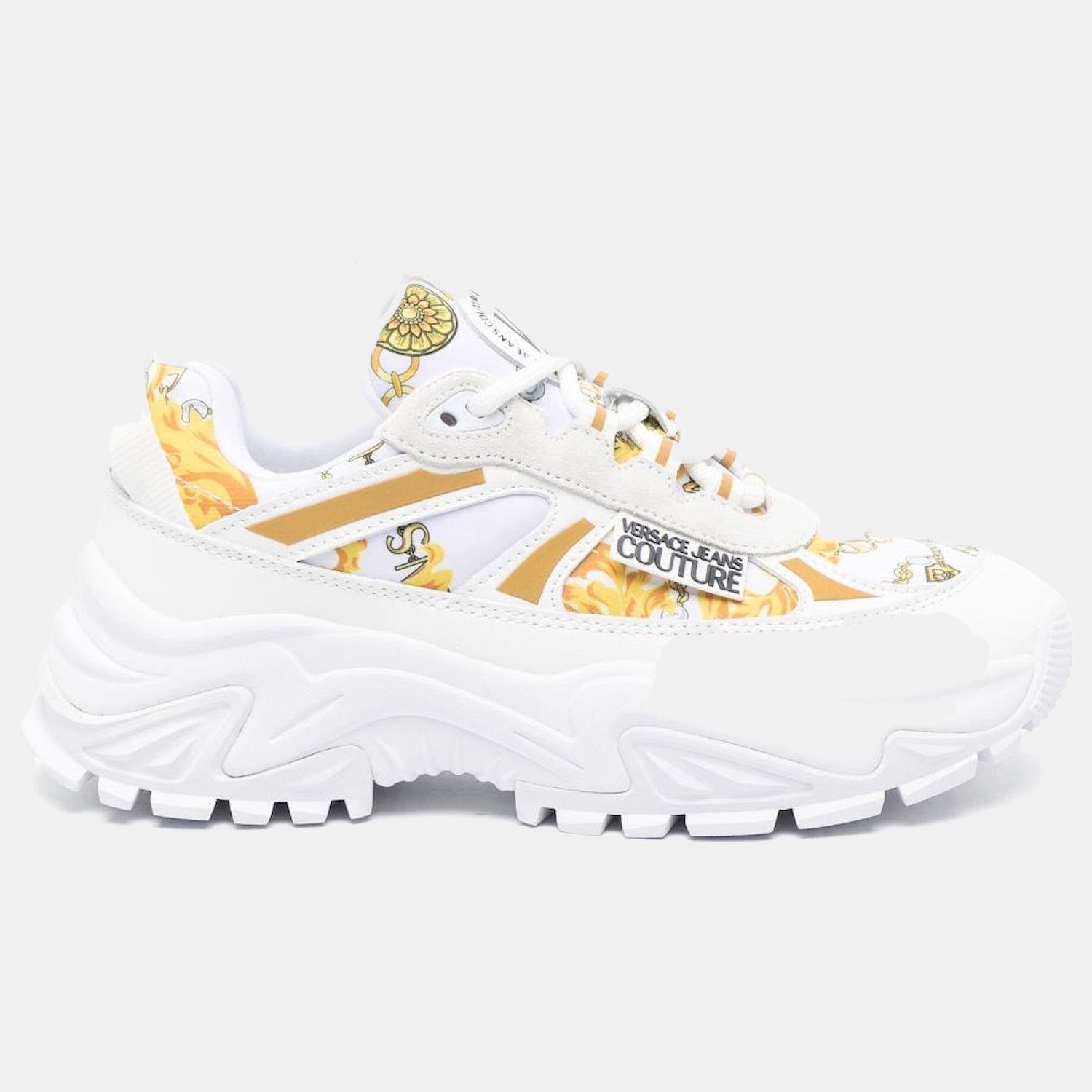Versace Sapatilhas Sneakers Shoes 75va3svg Whi Gold Branco Dourado_shot4