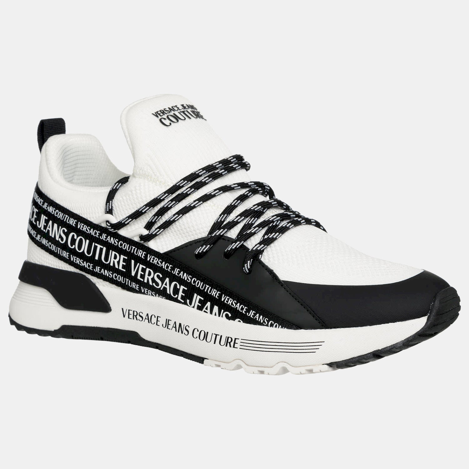 Versace Sapatilhas Sneakers Shoes 75ya3sa3 White Blk Branco Preto_shot5