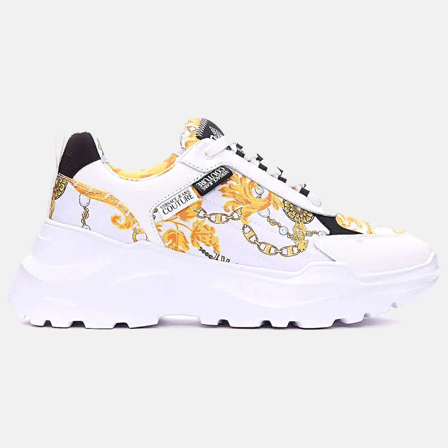 Versace Sapatilhas Sneakers Shoes 75ya3sc7 Whi Gold Branco Dourado_shot3