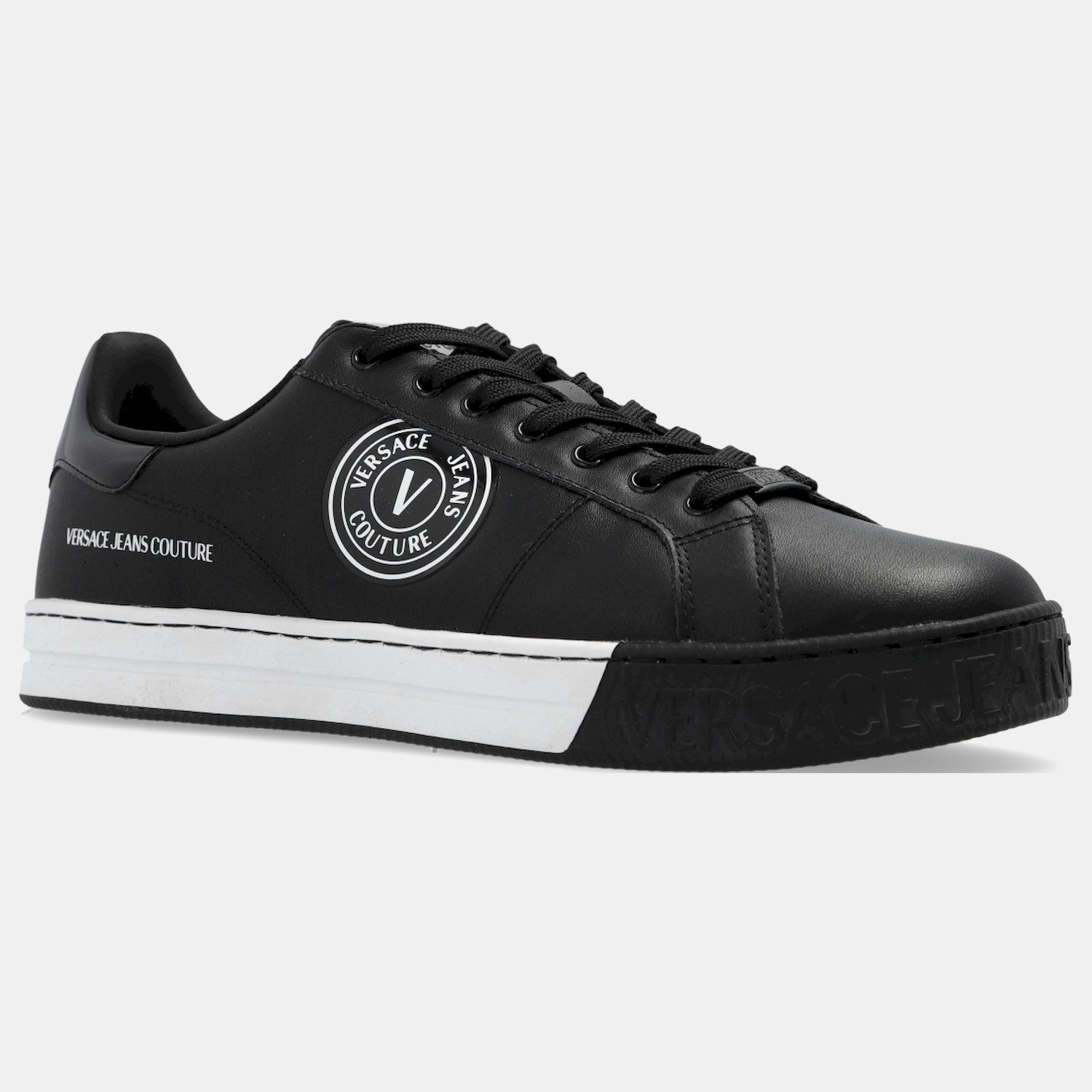 Versace Sapatilhas Sneakers Shoes 75ya3sk1 Blk White Preto Branco_shot2