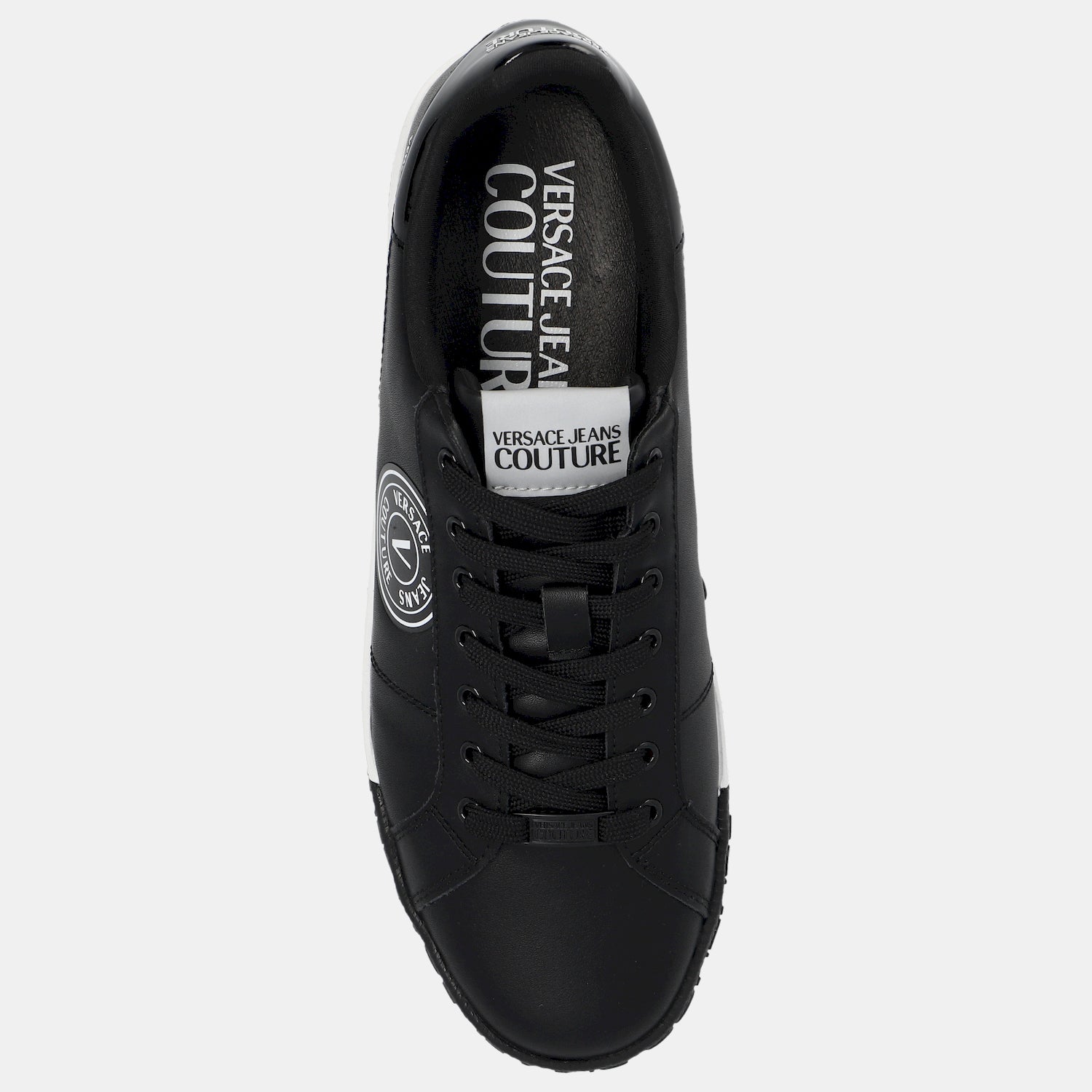 Versace Sapatilhas Sneakers Shoes 75ya3sk1 Blk White Preto Branco_shot4
