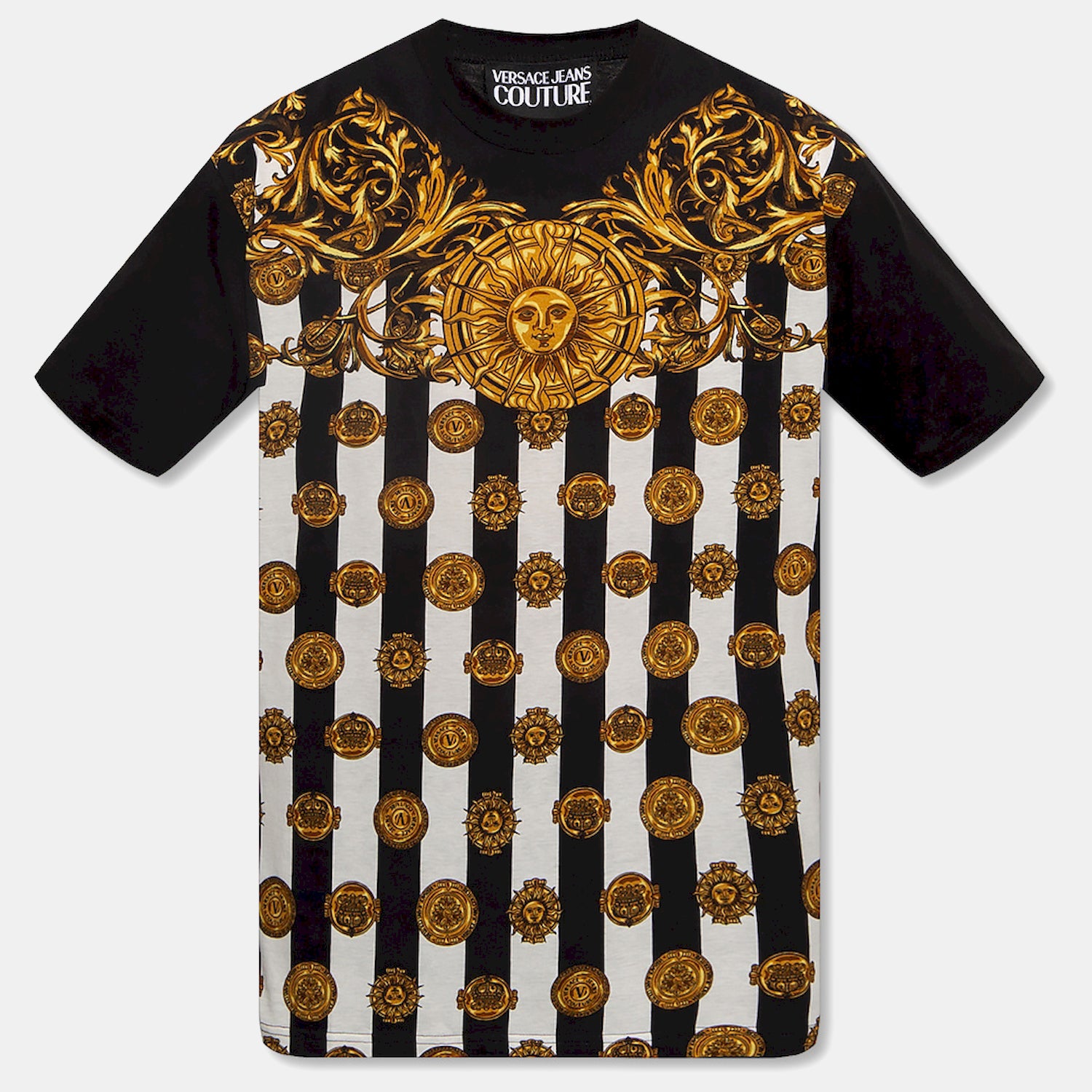 Versace T Shirt 72gah6rc Blk White Preto Branco_shot1