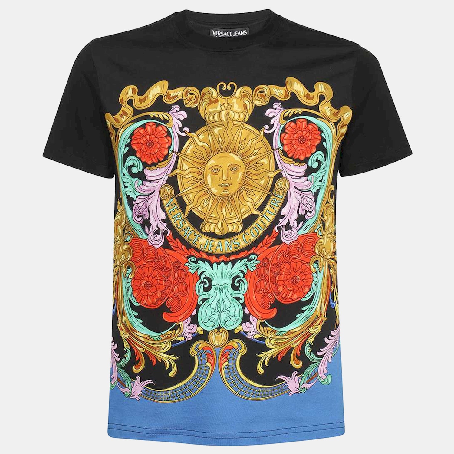Versace T Shirt 72gah6ss Blk Multi Preto Multicolor_shot1
