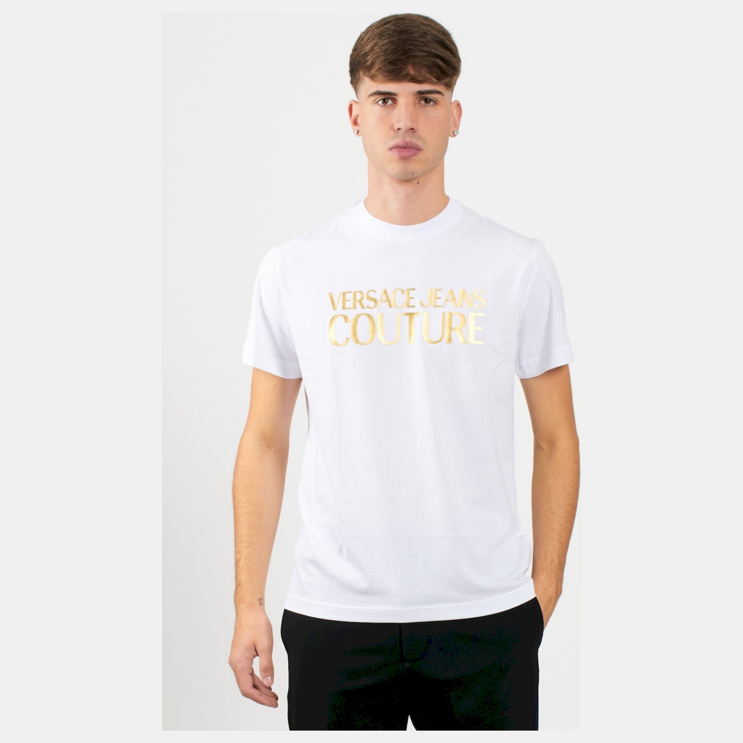 Versace T Shirt 73gaht01 Whi Gold Branco Dourado_shot1
