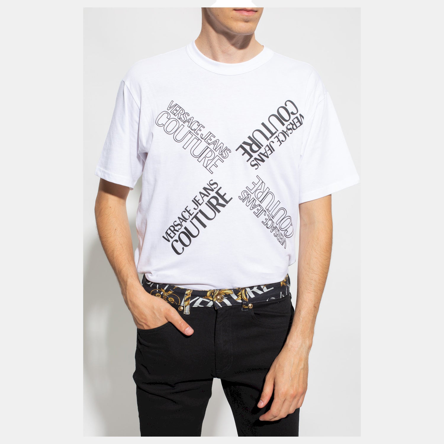 Versace T Shirt 73gaht17 White Branco_shot2