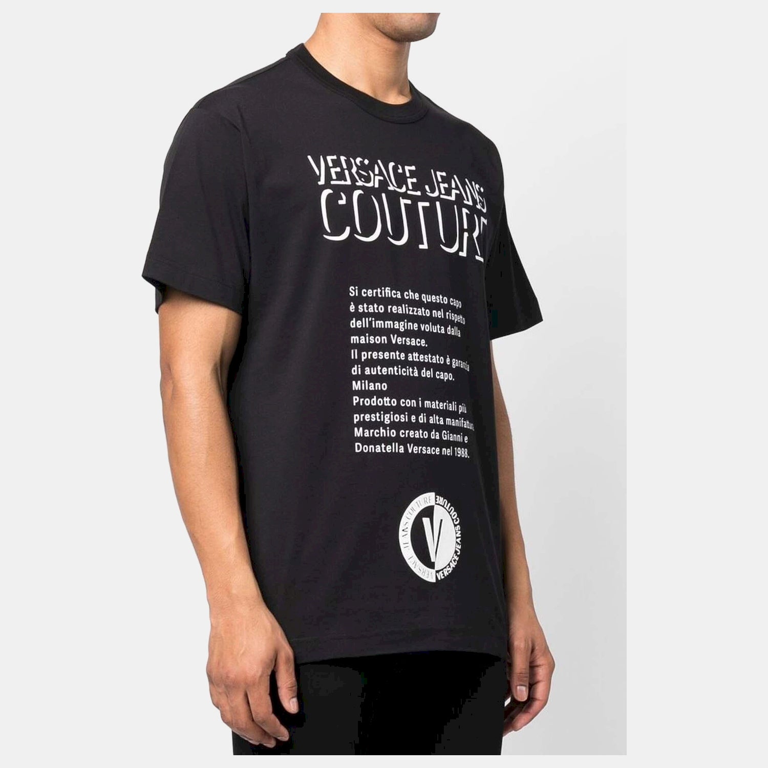 Versace T Shirt 74gahy04 Black Preto_shot1