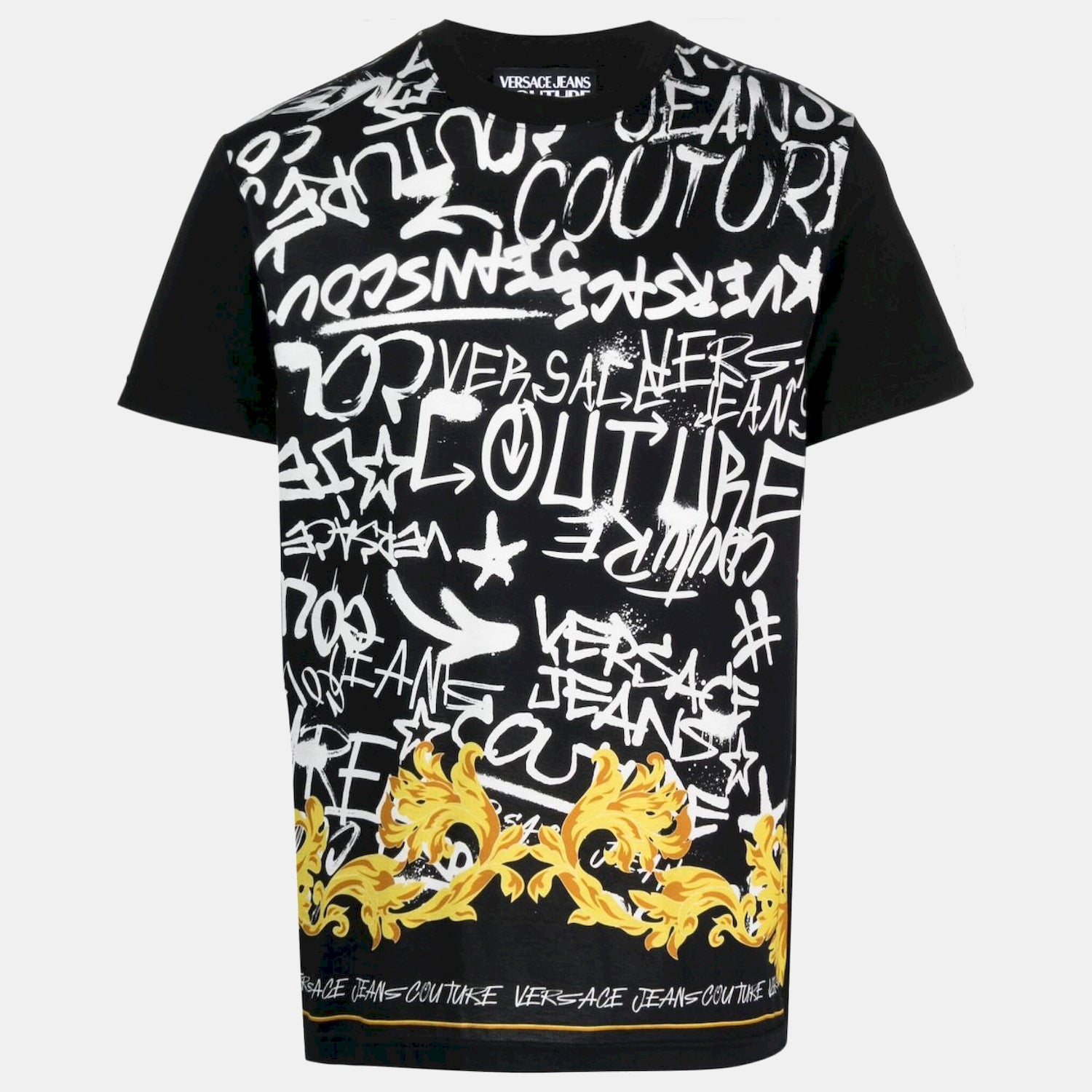 Versace T Shirt 75gah6sg Blk White Preto Branco_shot3