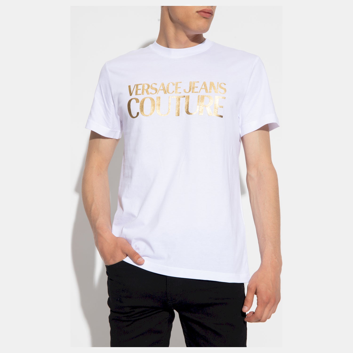 Versace T Shirt 75gaht01 Whi Gold Branco Dourado_shot2