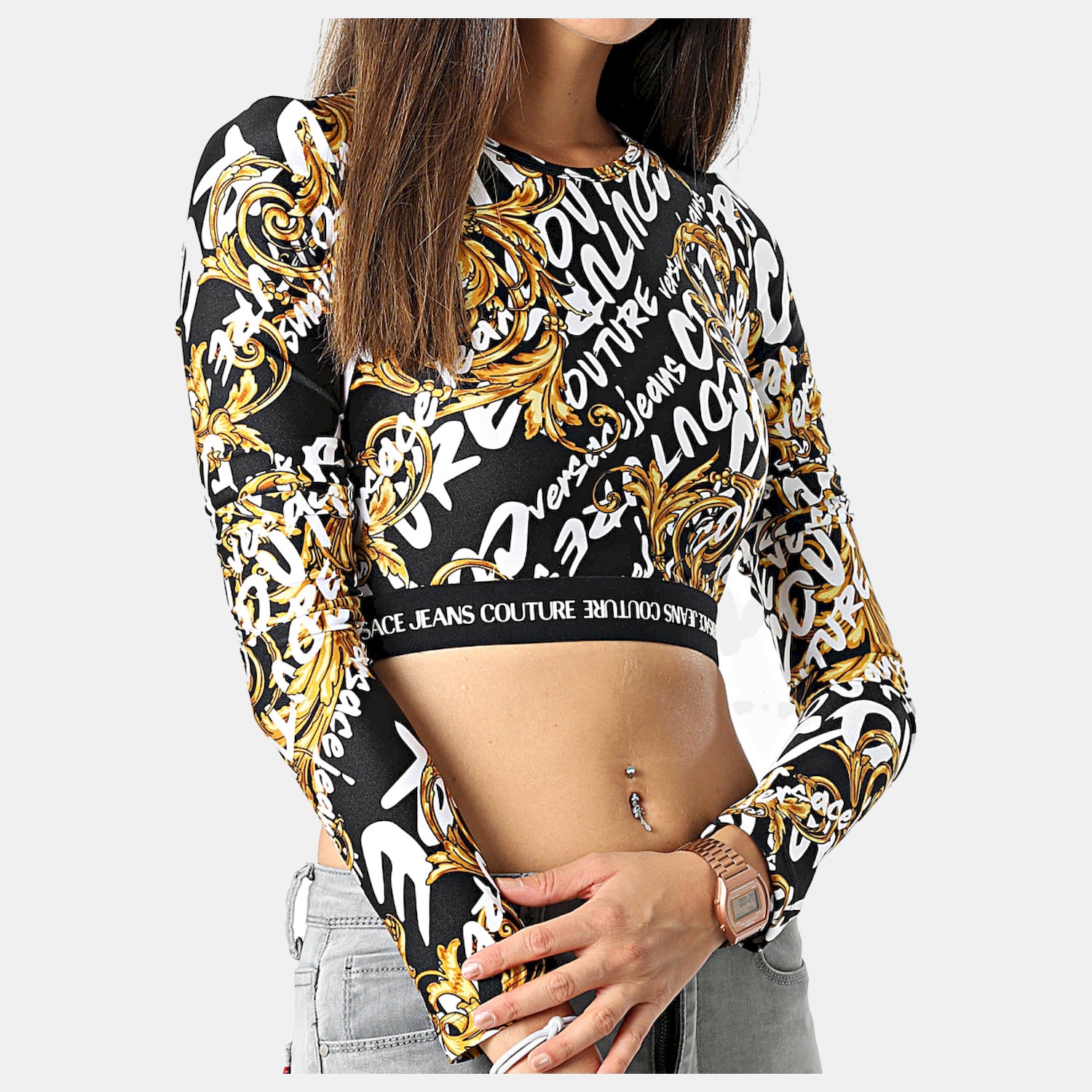 Versace Top 73hah218 Blk Gold Preto Ouro_shot1
