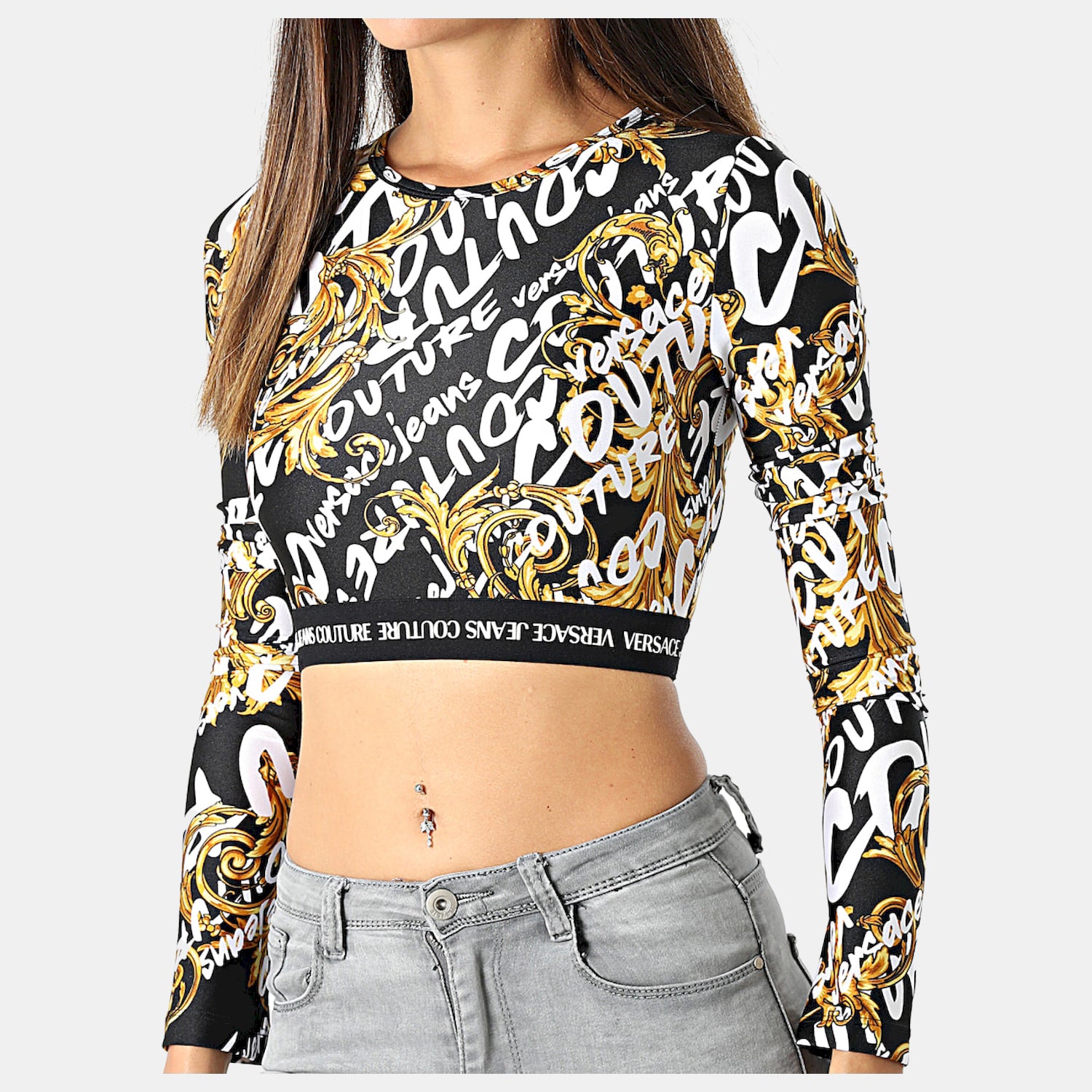 Versace Top 73hah218 Blk Gold Preto Ouro_shot3