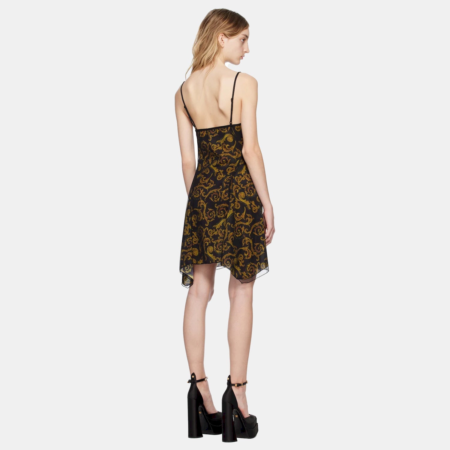 Versace Vestido Dress 74hao903 Blk Gold Preto Ouro_shot3