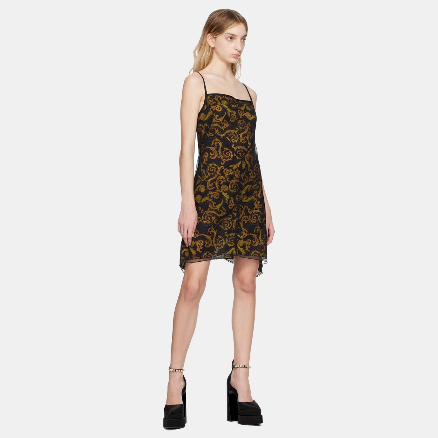 Versace Vestido Dress 74hao903 Blk Gold Preto Ouro_shot4
