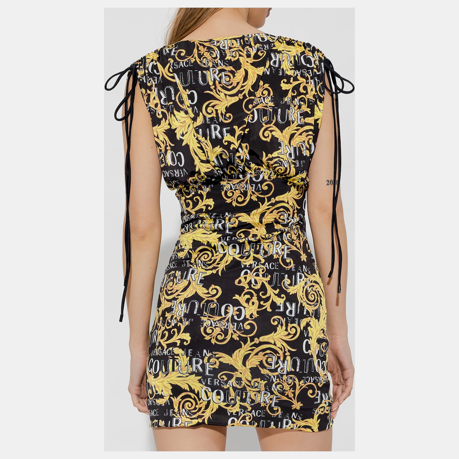 Versace Vestido Dress 74hao921 Blk Gold Preto Ouro_shot4