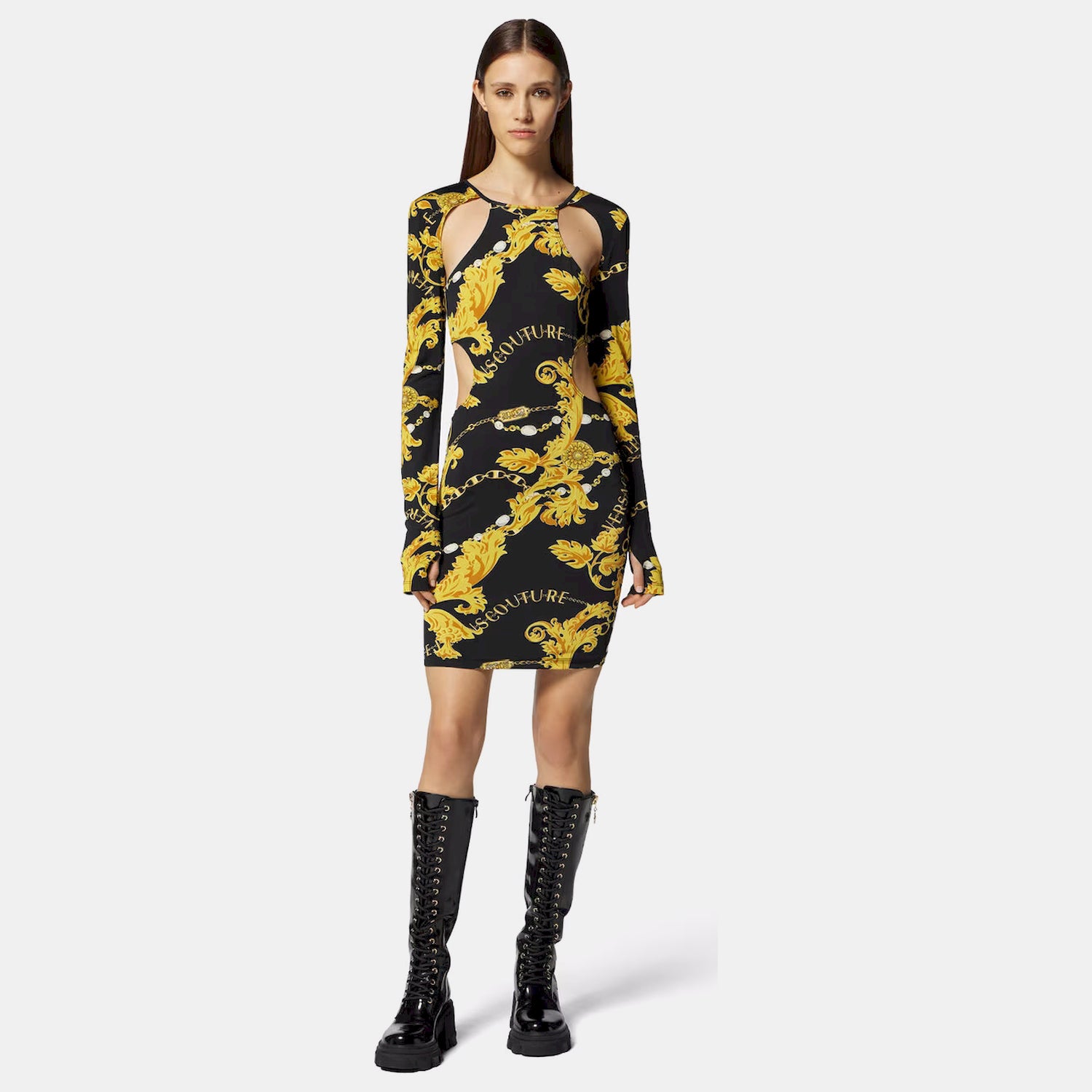 Versace Vestido  Dress 75hao919 Blk Gold Preto Ouro_shot2