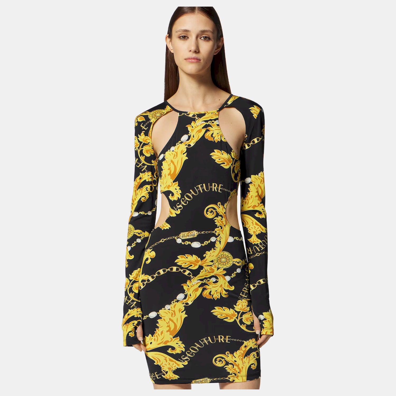 Versace Vestido  Dress 75hao919 Blk Gold Preto Ouro_shot3