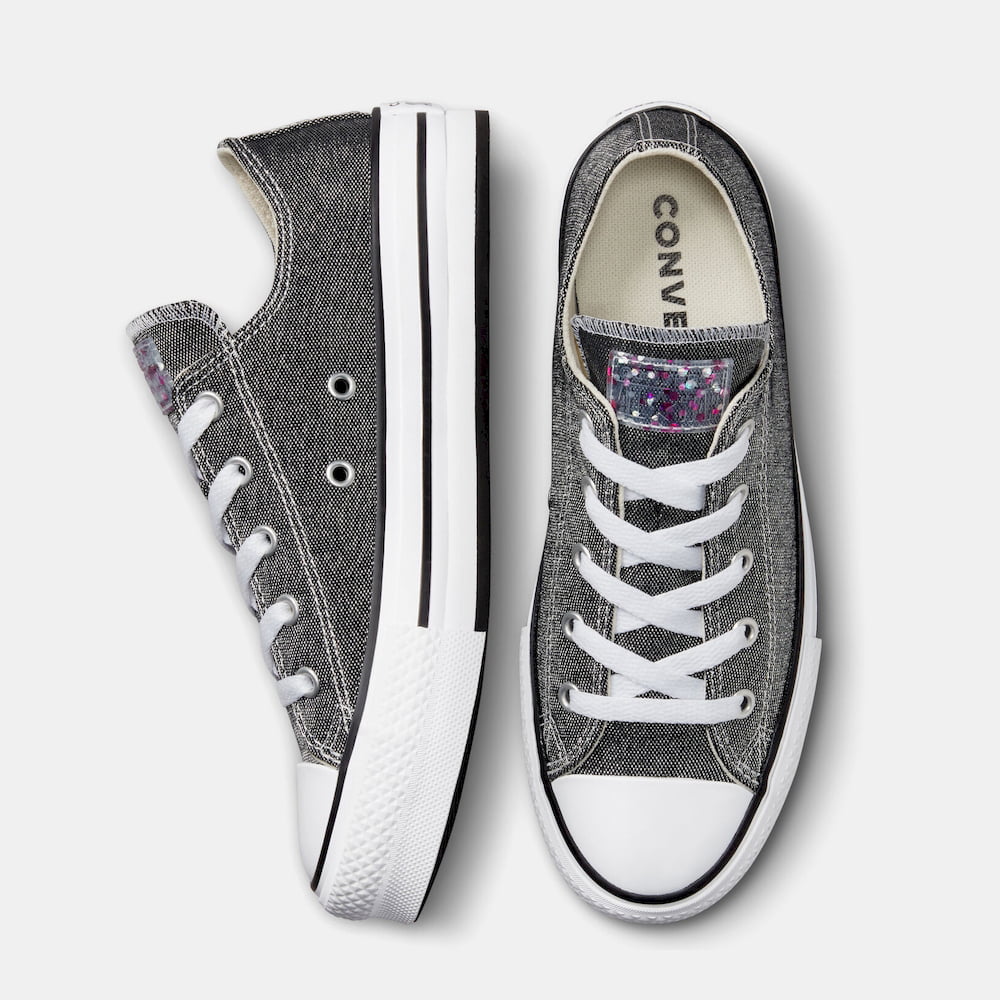 All Star Converse Sapatilhas Sneakers Shoes 272840c Blk Silver Preto Silver Shot10