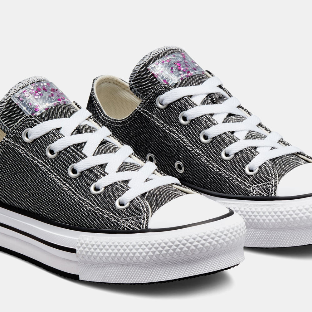All Star Converse Sapatilhas Sneakers Shoes 272840c Blk Silver Preto Silver Shot7
