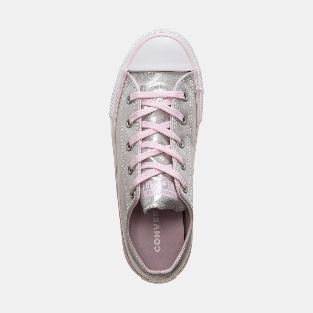 All Star Converse Sapatilhas Sneakers Shoes 663671c Silver Pin Preateado Rosa Shot1