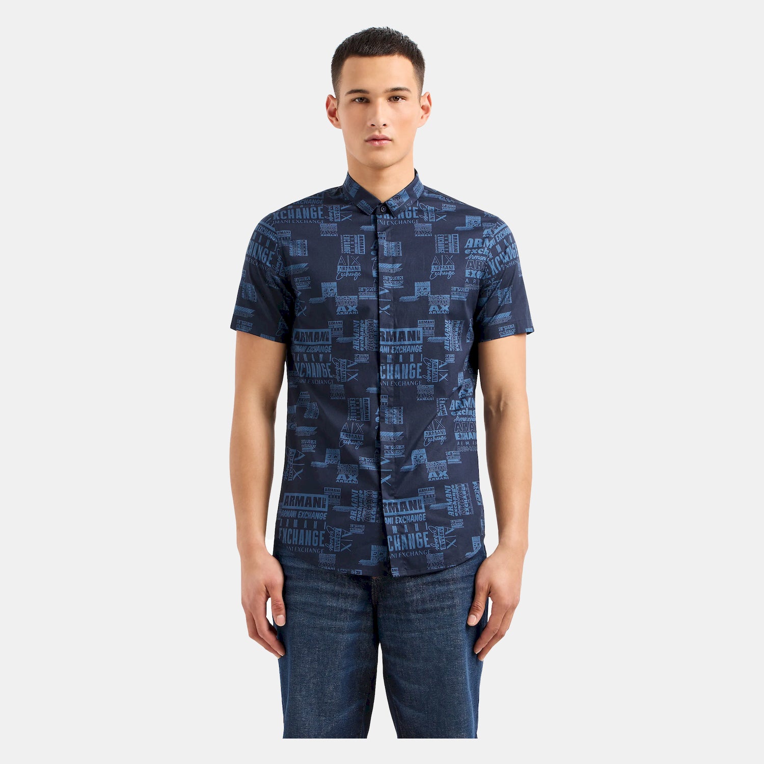Armani Camisa  Shirt 3dzc04 Zneaz Navy Blue Navy Blue_shot6