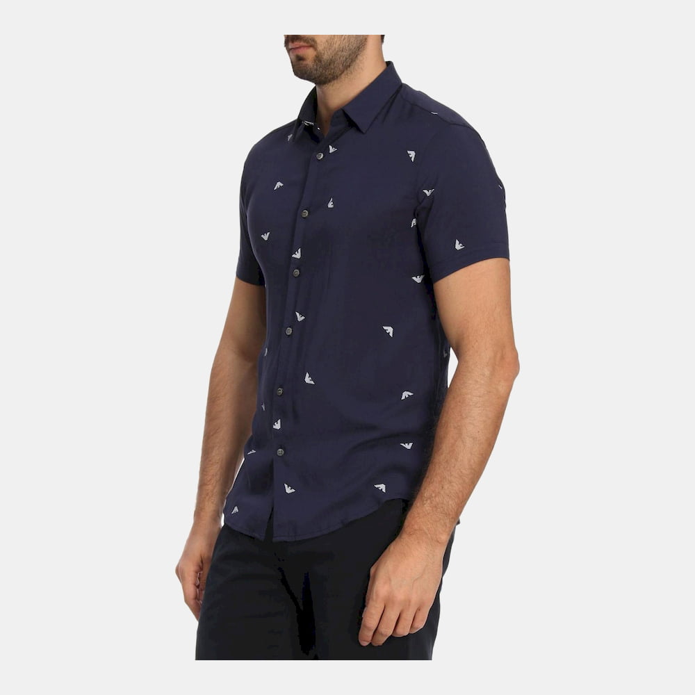 Armani Camisa Emporio Shirt 1c10 1nrez Blue Azul Shot4