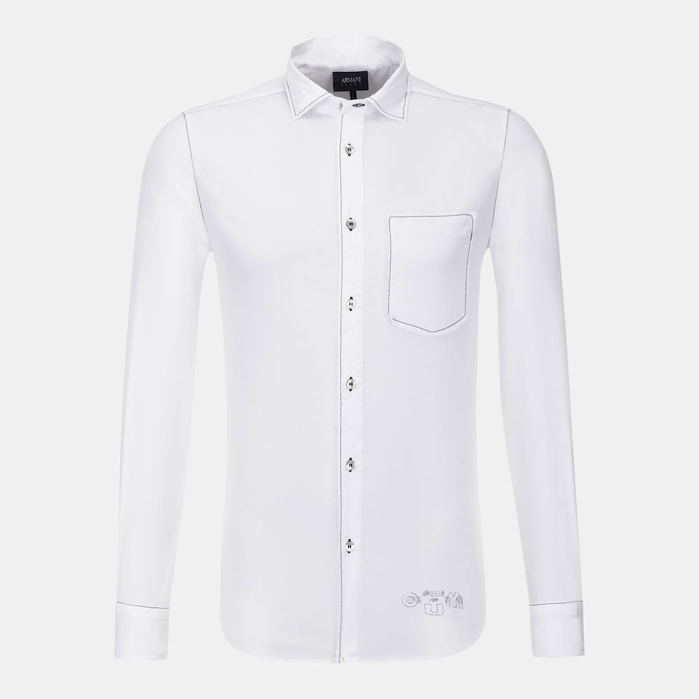 Armani Camisa Shirt 6c44 6n2vz White Branco Shot2