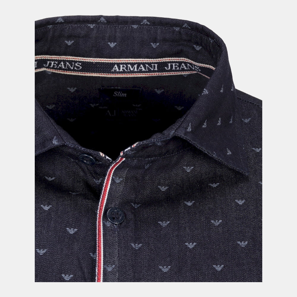 Armani Camisa Shirt B6c20 8z Denim Denim Shot6