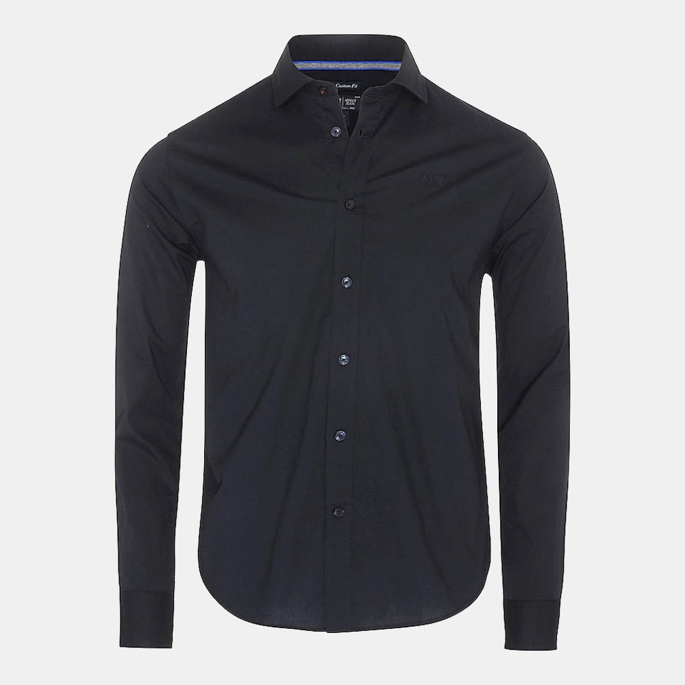 Armani Camisa Shirt B6c74 Na Black Blue Preto Azul Shot12