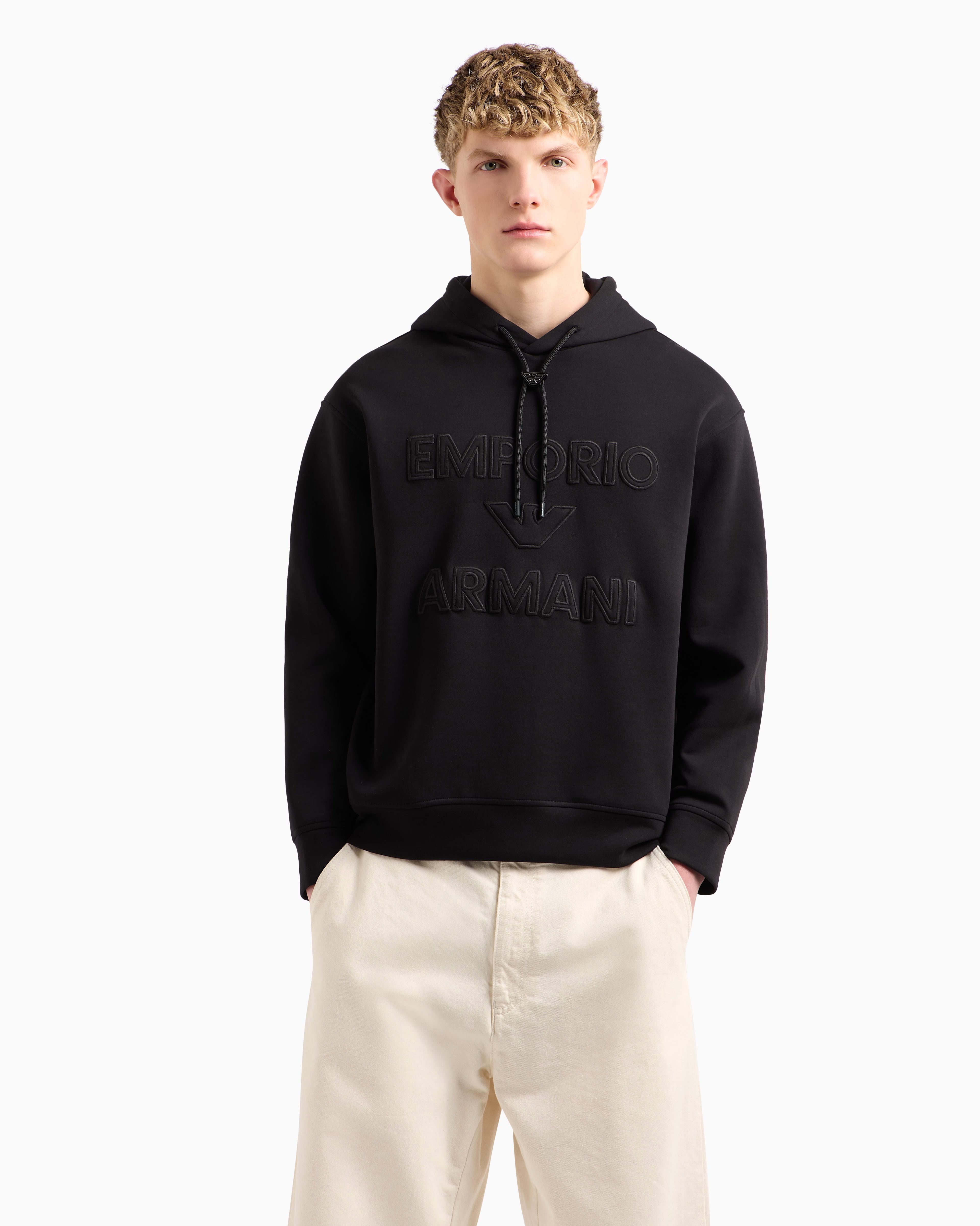 Armani Camisola Hoodie Em001121 Af10013 Black Preto_shot2